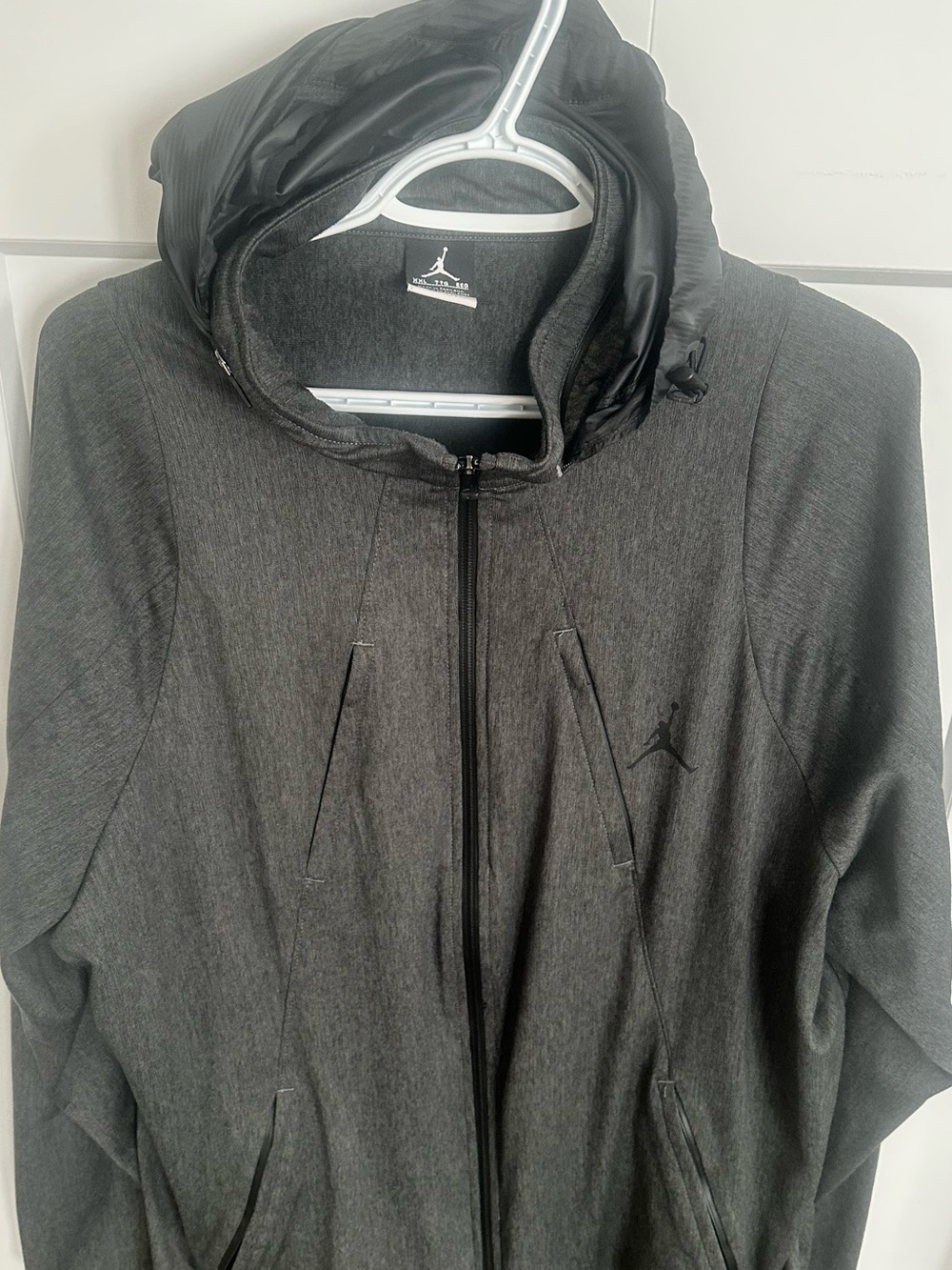 Jordan Men's Gray Hooded Zip Jacket
